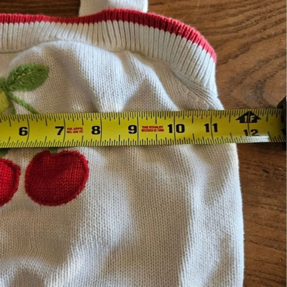 Gymboree Cherry Pie‎ White Sweater Girls 9 Summer Lightweight Knit Summer Top
